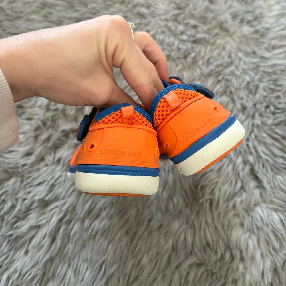 Stride‎ Rite Made 2 Play Phibian Sneaker Sandle Orange Blue Toddler Baby 4c